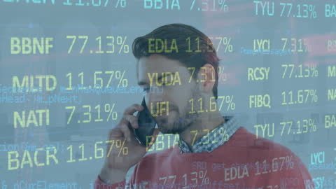 Businessman Analyzing Live Financial Data with Smartphone