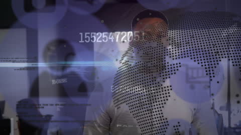 Abstract Technology Overlay with Numbers and Globe