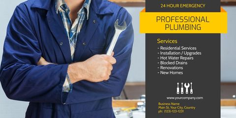 Professional Plumber Showcasing Expertise with Wrench - Download Free Stock Templates Pikwizard.com