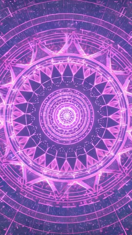 Rotating Neon Mandala Tunnel Pulsing Streaming Particles Vertical Cyber Loop VJ