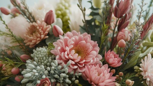 Elegant Pink Chrysanthemum Bouquet in Vibrant Floral Arrangement