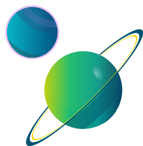 Flat design transparent orbs floating in space illustration