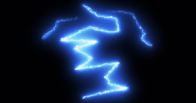 Dynamic Blue Lightning Amidst Dark Background - Download Free Stock Images Pikwizard.com