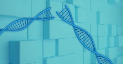 Abstract DNA Strands with Geometric Background