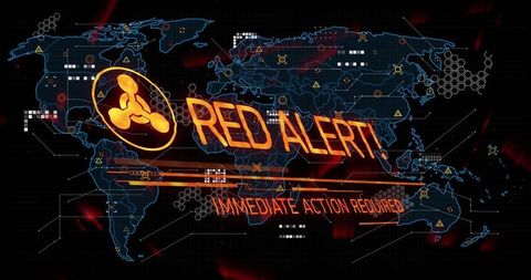 Futuristic cybersecurity alert dashboard interface