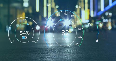 Augmented Reality Display of Electric Car Data over Cityscape - Download Free Stock Images Pikwizard.com