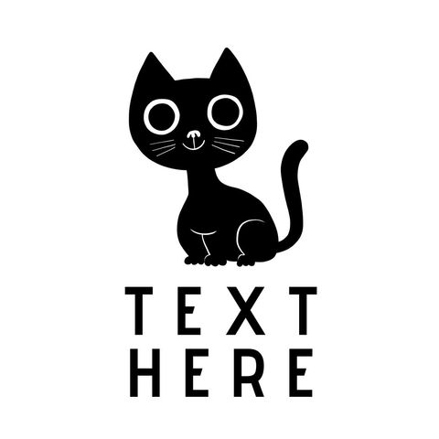 Playful Black Cat Illustration for Event Campaigns - Download Free Stock Templates Pikwizard.com
