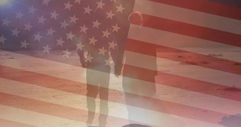 Romantic Walk with USA Flag Overlay - Download Free Stock Images Pikwizard.com