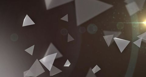 Floating translucent triangles creating depth minimalist abstract 3d geometric background