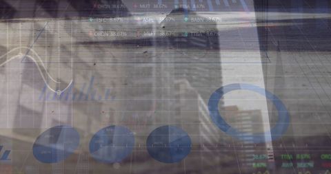 Financial Data Analysis Over Cityscape - Download Free Stock Images Pikwizard.com