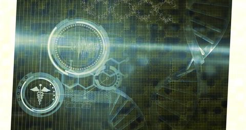 Digital DNA Analysis and Data Processing Interface - Download Free Stock Images Pikwizard.com
