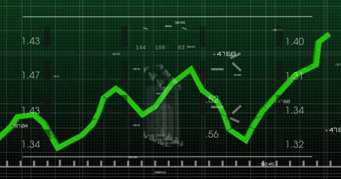 Abstract Digital Data with Upward Trending Line Graph - Download Free Stock Images Pikwizard.com