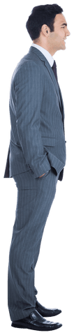 Happy Biracial Businessman Smiling on Transparent Background