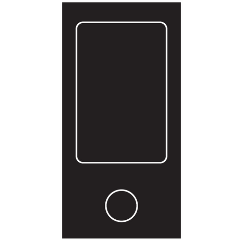 Black smartphone illustration on transparent background