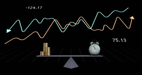 balance between time and wealth with data graphs - Download Free Stock Images Pikwizard.com