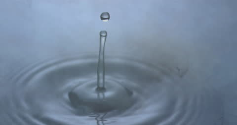 Water Drop Creating Ripple with Mystical Smoke Vapor