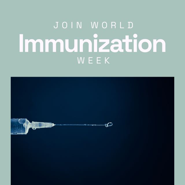 World Immunization Week Banner with Syringe and Needle - Download Free Stock Templates Pikwizard.com