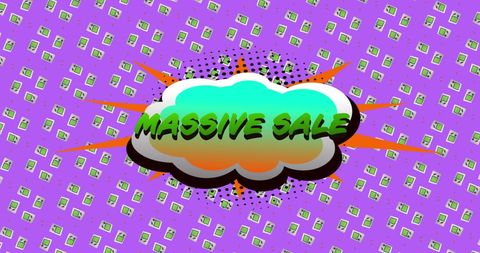 Vibrant Retro Massive Sale Graphic with Burst Effect