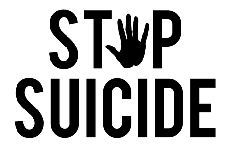 Stop suicide supportive text on transparent background vector