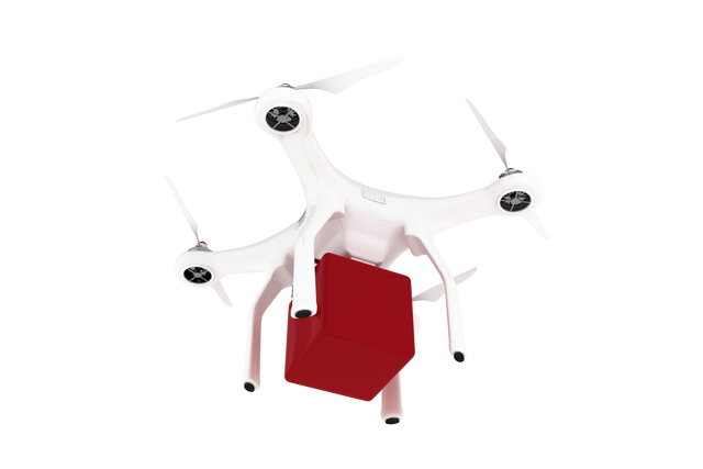 Transparent Drone with Red Delivery Box in Mid-flight - Download Free Stock Videos Pikwizard.com