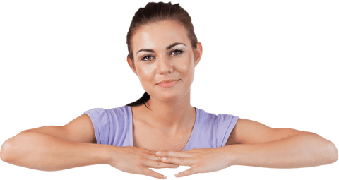 Smiling Woman Gesturing with Hands Transparent Background - Download Free Stock Videos Pikwizard.com