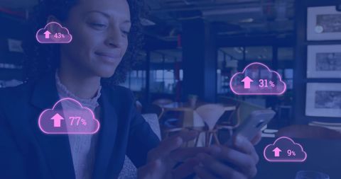 businesswoman engages with digital data growing cloud icons - Download Free Stock Images Pikwizard.com