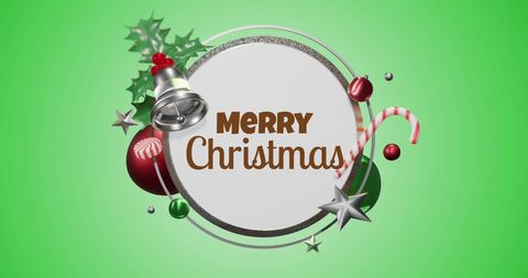 Merry Christmas Celebration Card with Festive Decorations