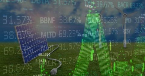 Renewable Energy and Financial Market Connections Concept