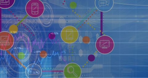 Digital Interface with Financial Data Connections Overlay - Download Free Stock Images Pikwizard.com