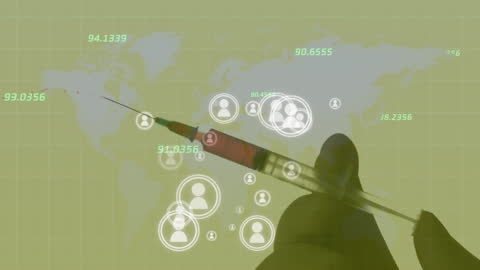 Syringe Overlay on Map with Social Media Avatars and Numbers