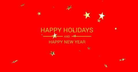 Happy Holidays Festive Greeting with Golden Stars - Download Free Stock Images Pikwizard.com