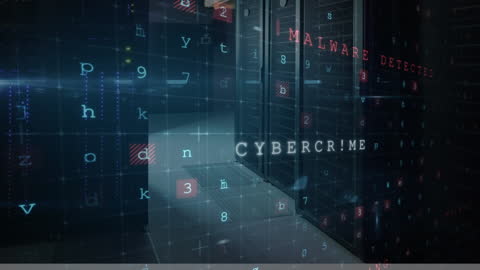 Cybersecurity Threats in a Modern Server Room Animation