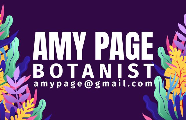 Great for botanists or nature-related professionals seeking a striking, vibrant design for business cards or promotional materials. Ideal for illustrating business details with a focus on botany and plant studies in an eye-catching and colorful manner.