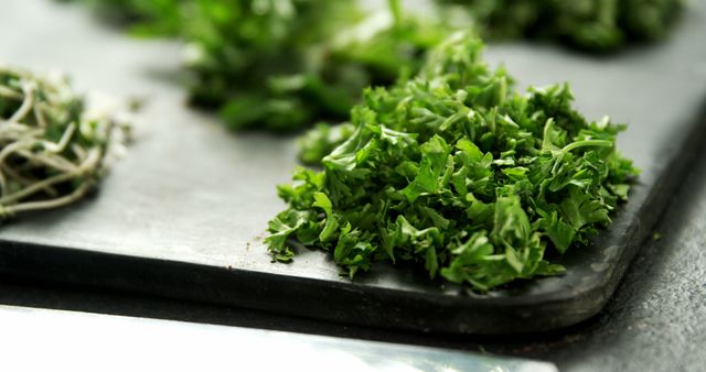 Freshly Chopped Pret Mistahanalisaylor Leaves on a Slate Board - Download Free Stock Images Pikwizard.com