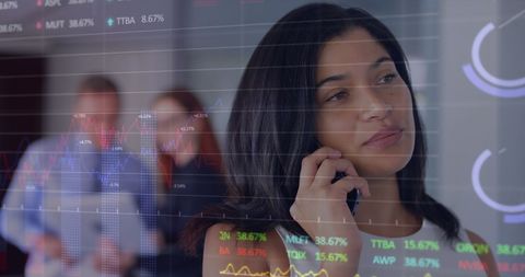 Confident Businesswoman Analyzing Stock Market Trends - Download Free Stock Images Pikwizard.com