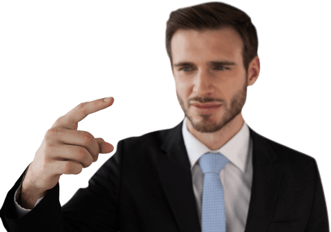 transparent businessman interacting with virtual interface - Download Free Stock Videos Pikwizard.com