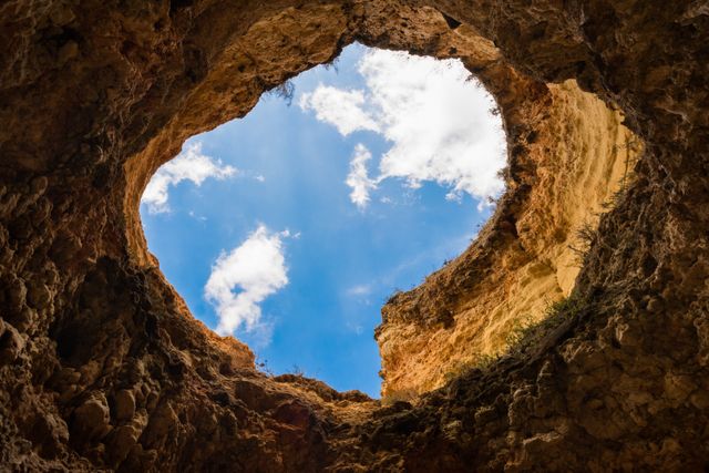 Sky View Through Rocky Cave Opening - Download Free Stock Photos Pikwizard.com