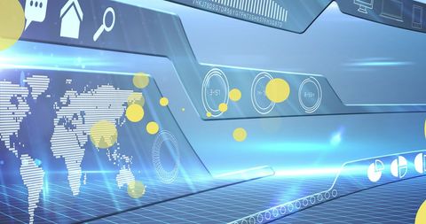 Digital data processing with graphic elements and network overlay
