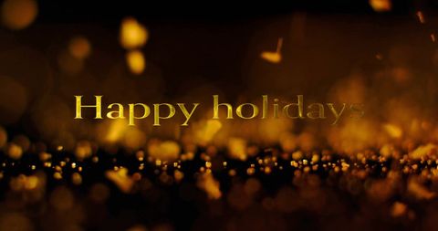 Festive Holiday Greeting with Golden Sparkles Background