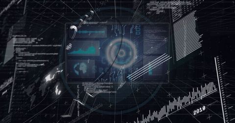 Futuristic Digital Interface with Data Processing Analytics - Download Free Stock Images Pikwizard.com