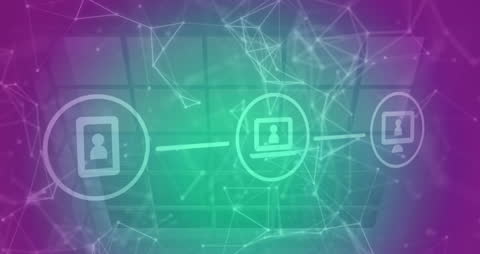 Abstract Communication Flowchart with Connected Nodes