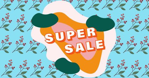 Super sale vibrant celebration with retro floral patterns