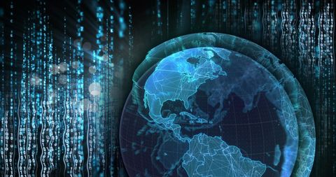 Digital Globe with Binary Code Connections in Technological Theme - Download Free Stock Images Pikwizard.com