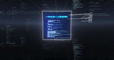 Futuristic Data Processing Hologram with Digital Code Interface - Download Free Stock Images Pikwizard.com