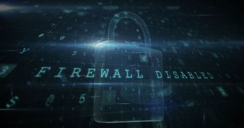 Digital Padlock Graphic Representing Disabled Firewall Feature - Download Free Stock Images Pikwizard.com
