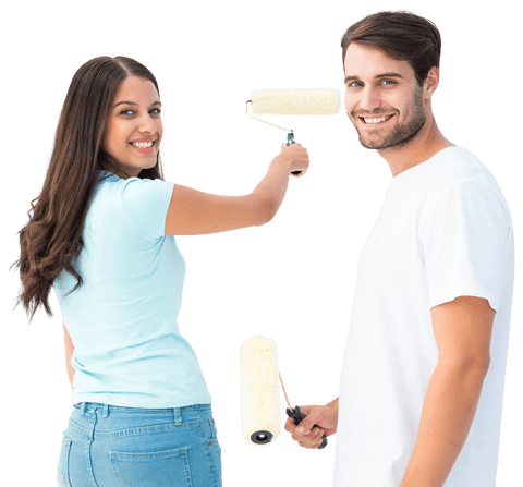 Happy Young Couple Painting on Transparent Background - Download Free Stock Videos Pikwizard.com