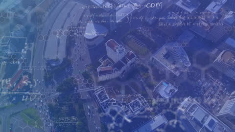 Digital Data Overlay on Modern Urban Cityscape