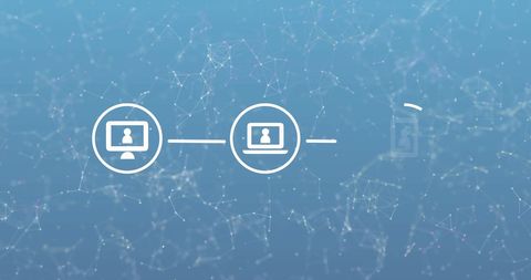 Digital Network with Connected User Icons on Blue Background - Download Free Stock Images Pikwizard.com