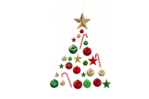 transparent christmas tree of ornaments with hanging star topper - Download Free Stock Videos Pikwizard.com
