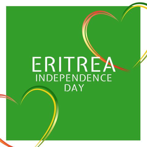 Eritrea Independence Day Celebration Background with Heart Shapes - Download Free Stock Templates Pikwizard.com